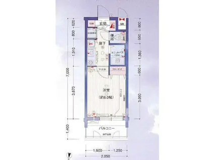 プレサンス名古屋駅前(ワンルーム/2階)の間取り写真