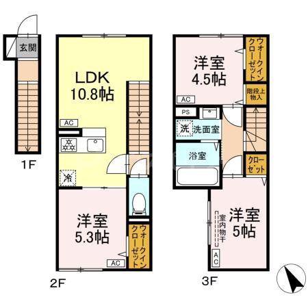 セレスティア柴又IV(3LDK/2階)の間取り写真