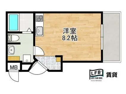 LFB RESIDENCE銀座(ワンルーム/2階)の間取り写真