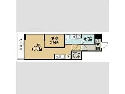 メリディアン・ナオミ(1LDK/3階)の間取り写真