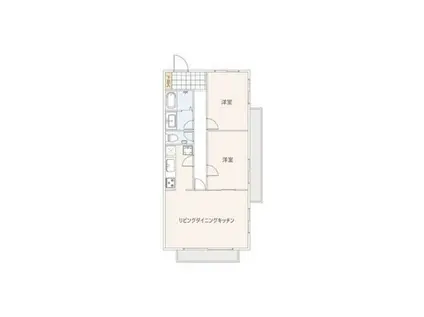 ルレーヴ中野坂上(2LDK/1階)の間取り写真