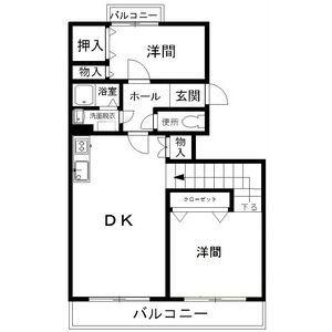 プランタンハイツ(2DK/1階)の間取り写真