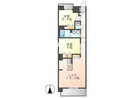 NR金山(2LDK/9階)の間取り写真