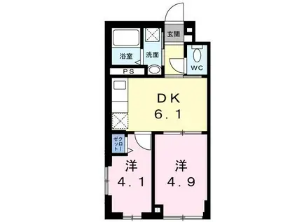 カステロ赤羽(2DK/3階)の間取り写真