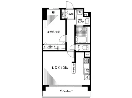 ノブレ浜田山(1LDK/2階)の間取り写真