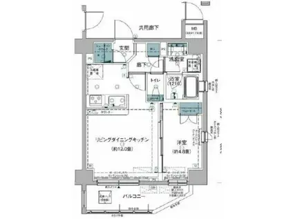 パレ・ド・ルピナス南千住I(1LDK/6階)の間取り写真