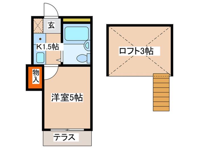 ルネコート(1K/1階)の間取り写真