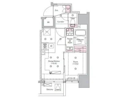 SYFORME ITABASHI III(1DK/4階)の間取り写真