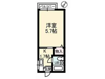 アシストコート(1K/1階)の間取り写真