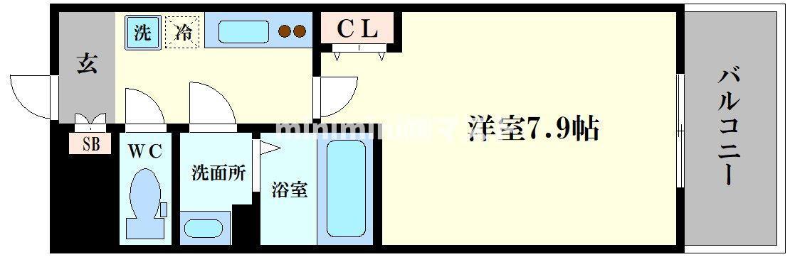 セオリー天王寺南DOOR(1K/5階)の間取り写真