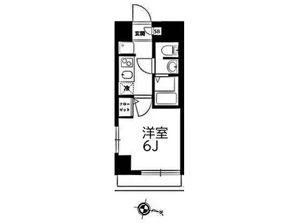 エルスタンザ大口(1K/6階)の間取り写真