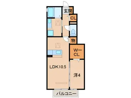 アネックス日前(1LDK/1階)の間取り写真