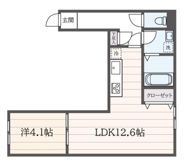 町田レジデンス(1LDK/1階)の間取り写真
