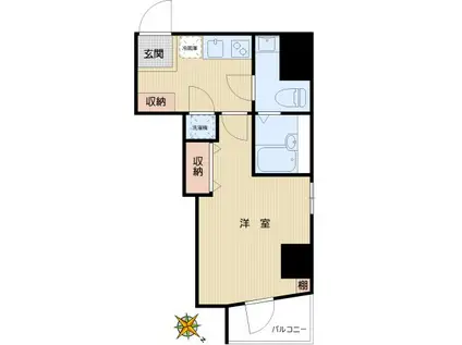 アルテシモ ヴァレント(1K/2階)の間取り写真