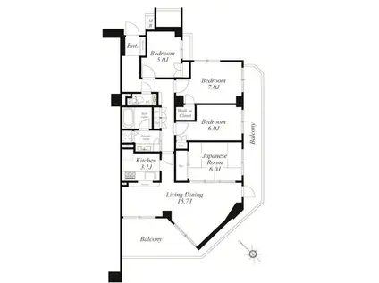 アールヴェール山手根岸森林公園(4LDK/1階)の間取り写真