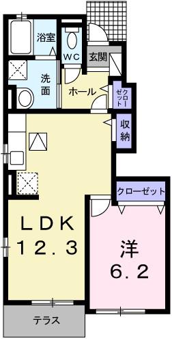 アルマーセンII(1LDK/1階)の間取り写真