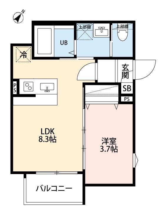 ノードテラス東所沢 旧ROBOT HOME 東所沢III(1LDK/1階)の間取り写真