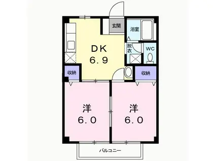 サンプラザ(2DK/2階)の間取り写真