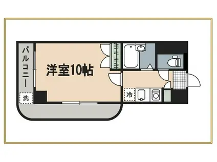 ロイヤルブリッジ(1K/2階)の間取り写真