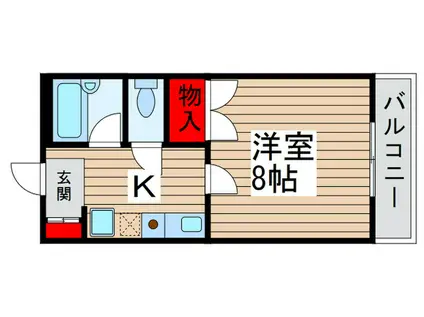 フェリス蔵元(1K/3階)の間取り写真