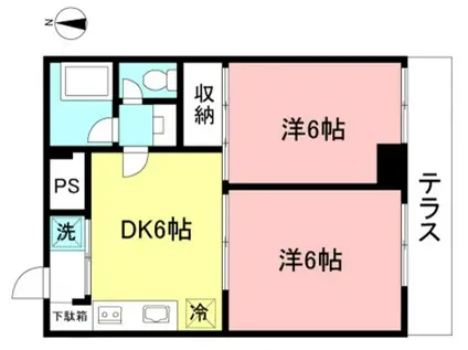 ファミーユ八幡山(2DK/1階)の間取り写真