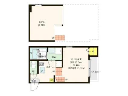 A DAY IN THE LIFE吉塚(1K/1階)の間取り写真