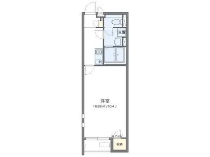 クレイノ松山インターV(1K/2階)の間取り写真