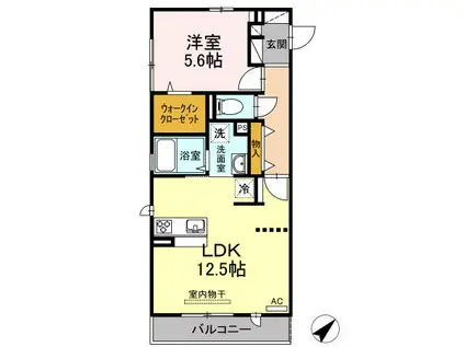 ツインテラスVIII(1LDK/2階)の間取り写真