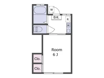 けやきハイム(1K/1階)の間取り写真