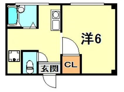 シャトー篠原台(ワンルーム/5階)の間取り写真