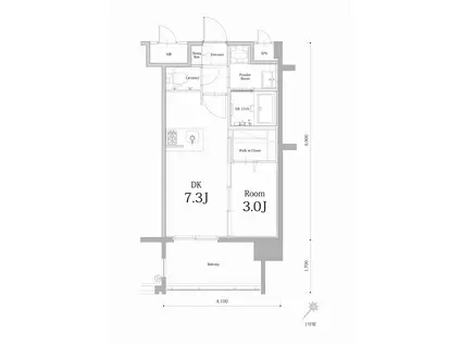 エンクレスト博多駅南BASE(1DK/8階)の間取り写真