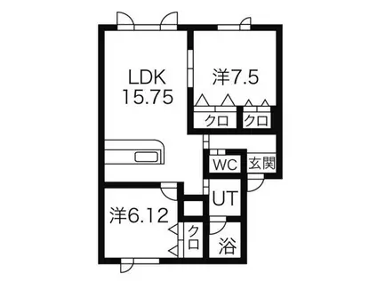 エル・アルバ(2LDK/1階)の間取り写真