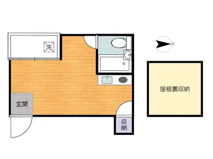 YNマンション(ワンルーム/2階)の間取り写真