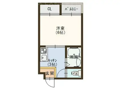 エレミヤマンション(1K/4階)の間取り写真