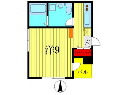 SHINE-CUBE(ワンルーム/3階)の間取り写真