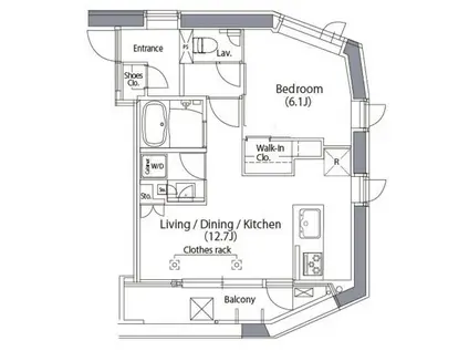 エルスタンザ文京湯島(1LDK/9階)の間取り写真