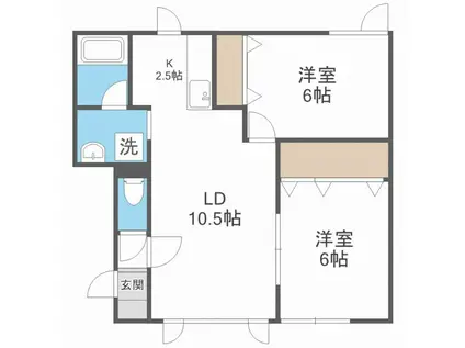 マンションYU(2LDK/3階)の間取り写真