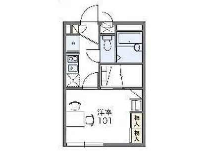 レオパレスリュビ24860(1K/1階)の間取り写真