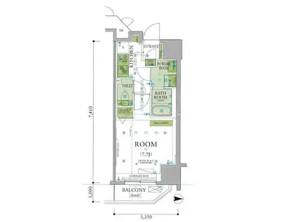 アルテシモアクト(1K/11階)の間取り写真
