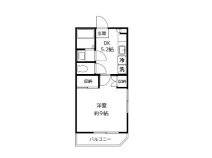 フェリーチェ隅田(1K/2階)の間取り写真