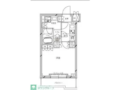 ルーブル川崎宮前平(1K/1階)の間取り写真