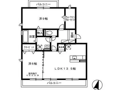 SUNNYFLATYASUDA(2LDK/2階)の間取り写真