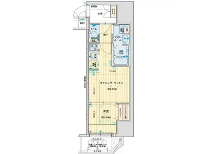 アドバンス三宮パルマ(1DK/9階)の間取り写真