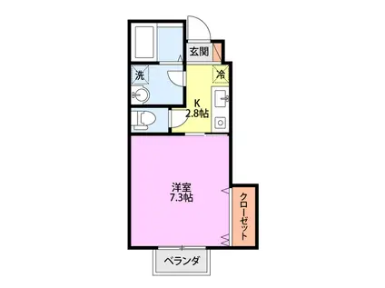 グランシャルム(1K/1階)の間取り写真