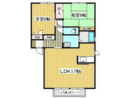 ディアスM A(2LDK/2階)の間取り写真