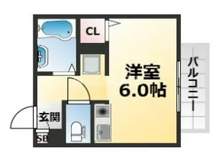 パセオミフネA棟(ワンルーム/2階)の間取り写真