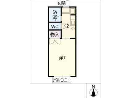 メゾン東方(1K/2階)の間取り写真