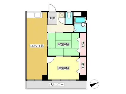 ウェルファー神明(2LDK/2階)の間取り写真