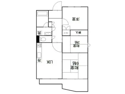 DRホームズ千歳烏山(3LDK/2階)の間取り写真