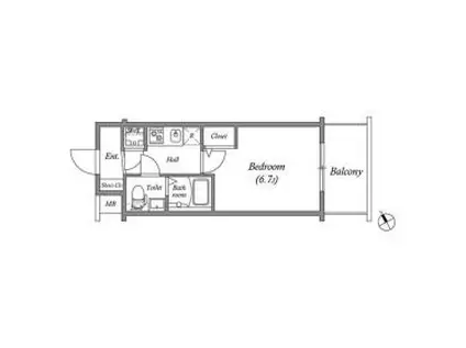 アドバンス新大阪ラシュレ(1K/7階)の間取り写真